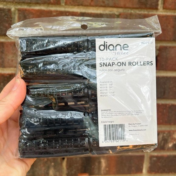 Nwt Diane pack of (2) snap on rollers 1” black - Picture 2 of 2